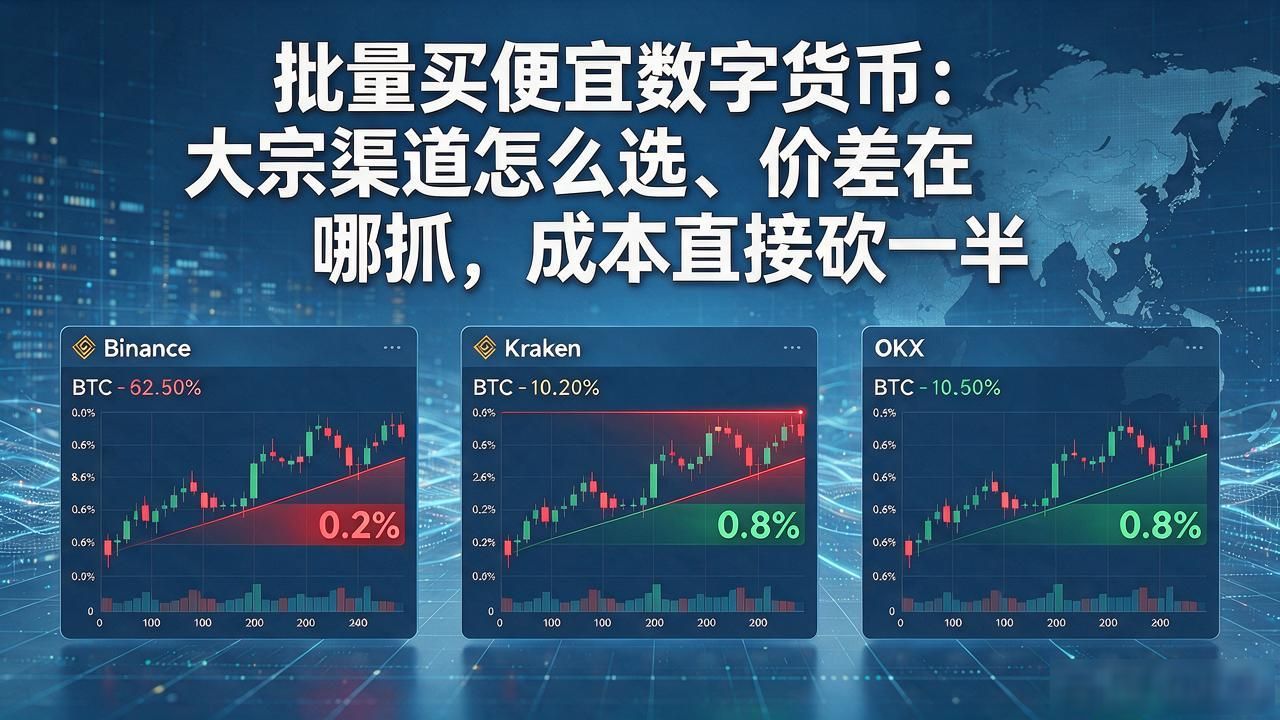 批量买便宜数字货币：大宗渠道怎么选、价差在哪抓，成本直接砍一半